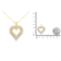 14K Yellow Gold Over Sterling Silver Diamond Open Heart 18" Pendant w\chain