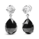 18K White Gold White Topaz and Pear Onyx Gemstone with Diamond Accent
Teardrop Dangle Earrings