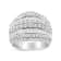 Sterling Silver 2.0ctw Round and Baguette-Cut Diamond Cluster Ring (H-I
Color, I1-I2 Clarity)
