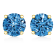 1.00ctw Round Blue Lab Grown Diamond Solitaire 14K Yellow Gold Stud Earrings