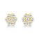 14K Yellow Gold 1/2ctw Brilliant Round Cut Diamond Floral Cluster Stud Earrings