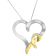 14K Yellow Gold Over Sterling Silver Heart Shaped Pendant With Chain