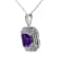 .925 Sterling Silver 8x6mm Gemstone and Diamond Accent Art Deco Style
18" Pendant Necklace