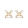 10K Yellow Gold 1/10 Cttw Round and Baguette Diamond Criss Cross X Stud Earring