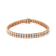3.00ctw White Lab-Grown Diamond Two Row 14K Rose Gold Tennis Bracelet
