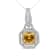 18K White and Yellow Gold 2 3/5 Cttw Lab Grown Yellow Asscher Diamond
Double Halo Pendant Necklace