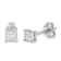 Sterling Silver Multi-stone Princess-cut Diamond Stud Earring 0.20ctw