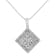 10K White Gold 1/2ctw Diamond Square Pendant w\chain(I-J, I2-I3)
