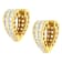 14K Two-Tone Gold 1.0ctw Channel Set Round and Baguette Diamond Multi
Row Huggie Hoop Earrings