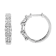 Sterling Silver 1/2ctw Lab Grown Round Diamond Floral Cluster Hoop Earrings