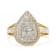 10K Yellow Gold Over Sterling Silver 1 1/2ctw Diamond Halo Cocktail Ring
(I-J Color, I1-I2 Clarity)