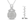 0.33ctw Diamond Ribbon and Circle Cluster Sterling Silver Necklace