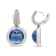 18K White Gold Bezel Set 11mm Blue Topaz and 1/2ctw Invisible Set
Diamond Bale Dangle Earrings