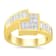 14K Yellow Gold 1 1/2ctw Channel-Set Mixed Cut Diamond Bypass Ring(G-H
Color, SI2-I1 Clarity)