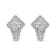 18K White Gold 1 1/10ctw Round Diamond Cluster with Halo Hoop Huggie Earrings