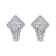 18K White Gold 1 1/10ctw Round Diamond Cluster with Halo Hoop Huggie Earrings