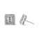 14K White Gold 1.0ctw Round and Baguette Diamond Stud Earrings