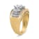 10K Two-tone 1 1/2ctw Pear Shaped 3 Stone Style Diamond Ring Band (H-I
Color, SI1-SI2 Clarity)