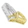 10K Gold Over Sterling Silver Two-tone Heart-shaped Pendant With Chain