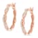 10K Rose Gold Over Sterling Silver 1/4ctw Diamond Crossover Hoop Earring