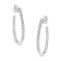 Sterling Silver 1/2ctw Round and Baguette-Cut Diamond Inside-Outside
Hoop Earrings