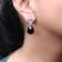 18K White Gold White Topaz and Pear Onyx Gemstone with Diamond Accent
Teardrop Dangle Earrings