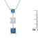 14K White Gold 7/8ctw Treated Blue and White Princess Cut Diamond
Pendant w\chain(H-I, SI2-I1)