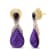 18K Two-tone Gold Over Sterling Purple Enamel 1/5ctw Pave-Set Diamond
and Black Onyx Earrings