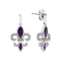 .925 Sterling Silver Marquise Cut Amethyst and Diamond Accent Fleur De
Lis Dangle Stud Earrings