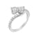1.00ctw Two-Diamond Miracle-Set Bypass 10K White Gold Ring