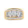 10K Two-tone 1 1/2ctw Pear Shaped 3 Stone Style Diamond Ring Band (H-I
Color, SI1-SI2 Clarity)