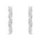 Sterling-Silver 1/4ctw Pave Set Diamond Twisted Spiral Hoop Earring