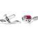 10K White Gold Ruby and Diamond Link Bracelet (H-I Color, SI1-SI2
Clarity)  - Size 7"