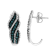 Sterling Silver .5ctw Treated Blue Diamond Dangling Stud Earrings