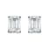 14K White Gold 2.0ctw Emerald Cut Lab Grown Diamond Solitaire Stud Earrings
