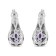Sterling Silver 8x6 MM Oval Gemstone and Diamond Accent Art Deco Style
Drop and Dangle Earrings
