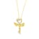10K Yellow Gold Over Sterling Silver Diamond Accent Heart Angel Wing Key
to Heaven Pendant w\chain