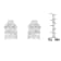 10K White Gold Diamond Stud Earrings 3/4ctw