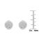 14K White Gold 1/2ctw Brilliant-Cut Diamond Halo-Style Cluster Round
Button Stud Earrings