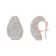 18K Rose Gold Micro Pave Diamond Sculptural Design Omega Clip Statement Earrings