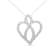 14K White Gold 1ctw Diamond Heart Ribbon Pendant Necklace (H-I, I1-I2)