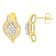 10K Yellow Gold 1/3ctw Round-Cut Diamond Cluster and Swirl Stud Earrings