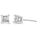 14K White Gold AGS Certified 1/4ctw Princess-Cut Solitaire Diamond Push
Back Stud Earrings