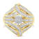 10K Yellow Gold Over Sterling Silver 1-1/8ctw Diamond Flower & Fern
Ring (I-J Color, I2-I3 Clarity)