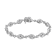 Sterling Silver 2.50ctw Diamond Pear Shaped and Bezel Link Bracelet