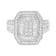 Sterling Silver Round and Baguette Diamond Cathedral Ring (0.75 Cttw,
H-I Color, I2-I3 Clarity)
