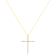 10K Yellow Gold Over Sterling Silver 2.0ctw Round Diamond Cross Pendant w\chain