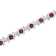 3.5 mm Lab Created Red Ruby and 1/6 ctw Diamond Rhodium Over Sterling
Silver Tennis Bracelet