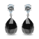 18K White Gold Onyx Pear and Blue Topaz Pear Gemstone with Diamond
Accent Teardrop Dangle Earrings