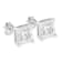 Sterling Silver 1 1/4ctw Miracle Set Princess-cut Diamond Solitaire Stud Earrings